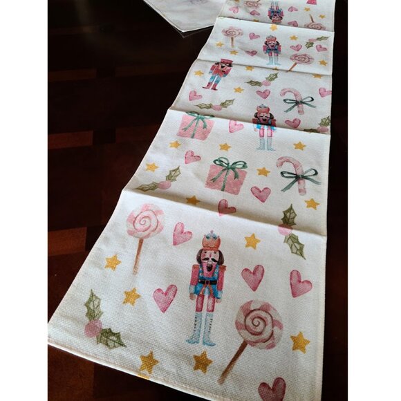 Nutcracker Table Runner Xmas Party Christmas Decor Holiday Decorative Cloth 72" - Picture 3 of 15
